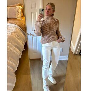 Free People Chunky Knit sweater in Tan